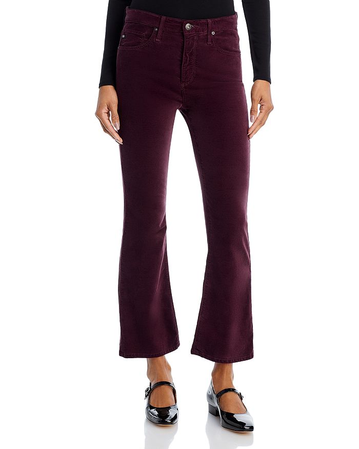 AG Farrah Velvet High Rise Ankle Bootcut Jeans in Pinot Noir ...