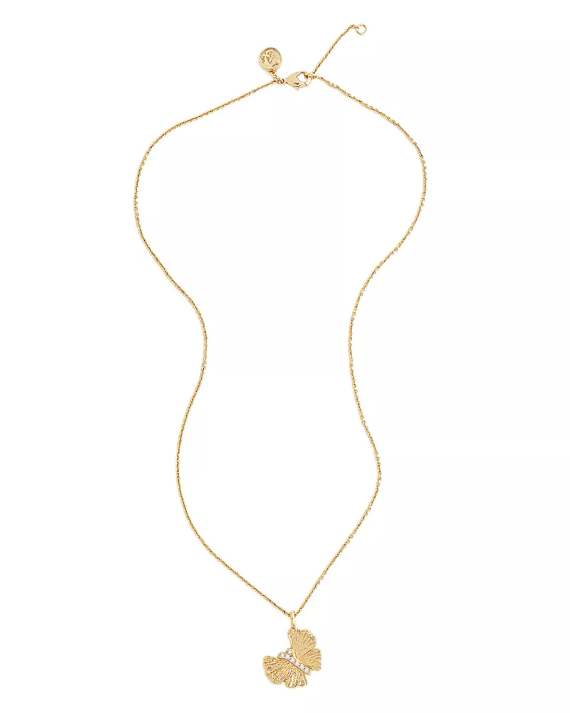 Anabel Aram Pave Butterfly Pendant Necklace in 18K Gold Plated, 16
