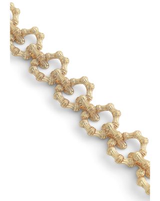 Sculpted Bamboo Chain Necklace in 18K Gold Plated, 17"