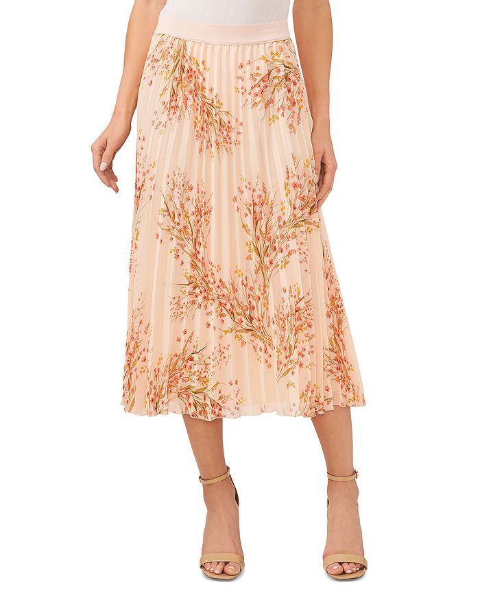 CeCe Floral Pleated Midi Skirt Bloomingdale s