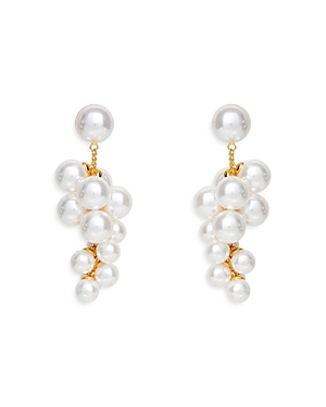 Lele Sadoughi Grape Imitation Pearls Gold Plated Earrings In White