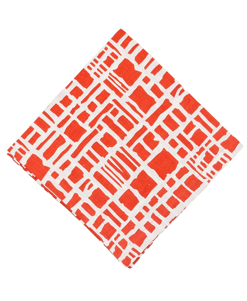 Tina Chen Designs Florals Summer Garden 4-piece Napkins Set In Red