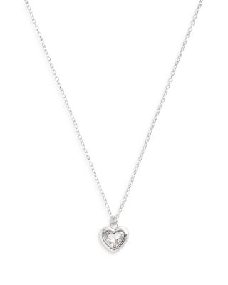 COACH - Stone Heart Pendant Necklace, 16-18"