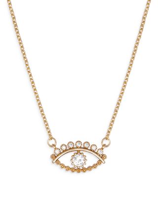 All Knowing Eye Crystal &amp; 18k Gold Plated Necklace, 16&amp;quot; + 5&amp;quot; extender