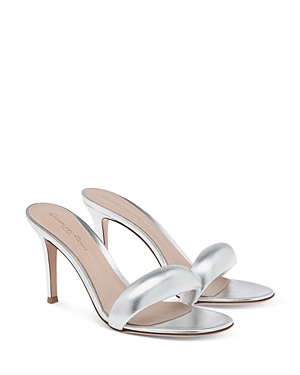 Shop Gianvito Rossi Women's Bijoux Slip On High Heel Sandals In Silver
