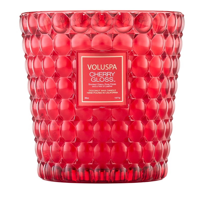 Voluspa Cherry Gloss 3-wick Scented Hearth Candle In Red