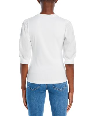 Puff Sleeve Crewneck Cotton Tee