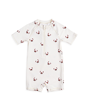 Miles The Label Boys' Crab Short Sleeve Swimsuit - Baby In Off White