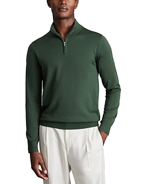 Shop Reiss Blackhall Quarter Zip Sweater In Hunting Green
