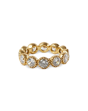 Cubic Zirconia Eternity Ring in 18K Gold Plated Sterling Silver
