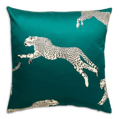 Leaping Cheetah Decorative Pillow, 22" x 22"