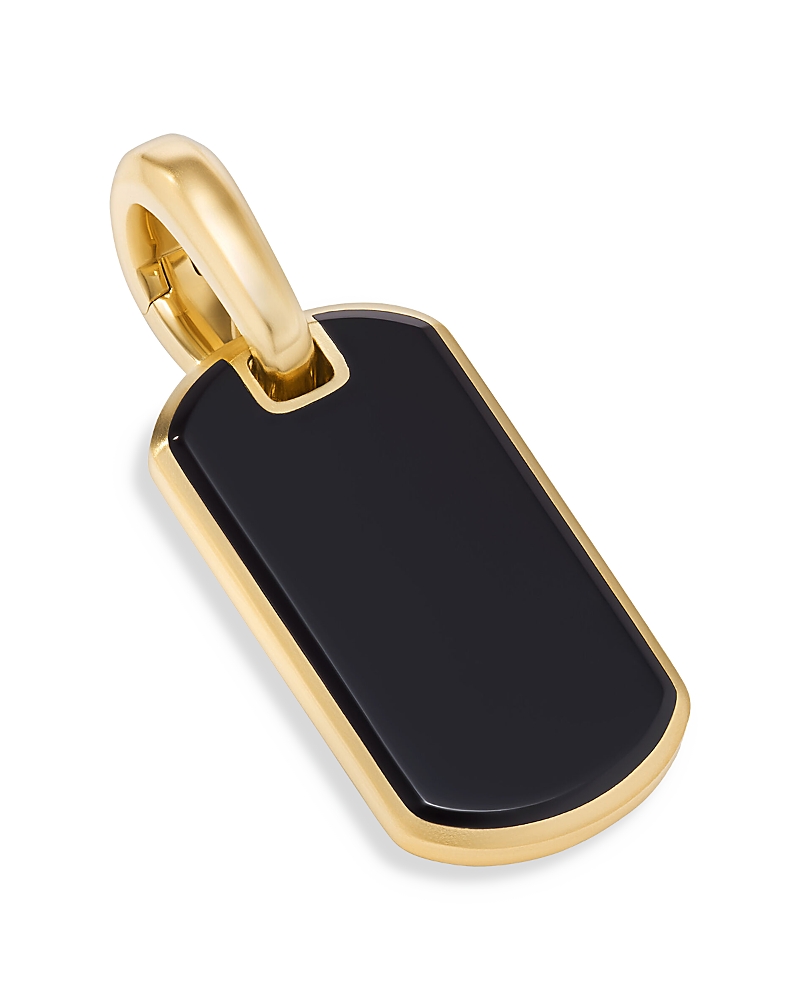David Yurman Men's Chevron Tag in 18K Yellow Gold with Black Onyx, 21mm · OS