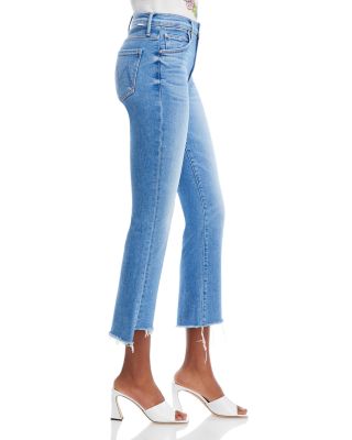 The Insider High Rise Crop Step Fray Bootcut Jeans in Out Of The Blue