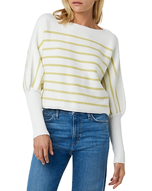 Joe's Jeans The Karina Breton Stripe Cropped Sweater In White/lemon