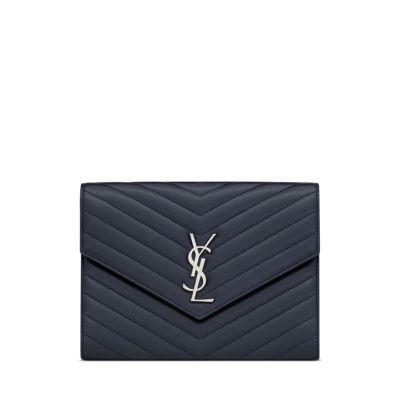Saint Laurent Cassandre Matelasse Flap Pouch in Lambskin