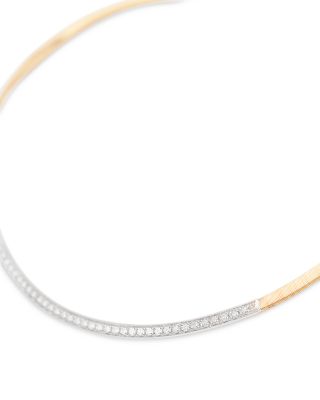18K Gold & 18K White Gold Marrakech Diamond Collar Necklace, 16.5"