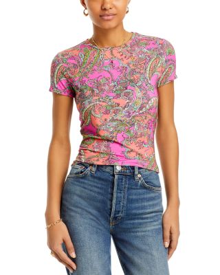 L'AGENCE Ressi Paisley Crewneck Top | Bloomingdale's