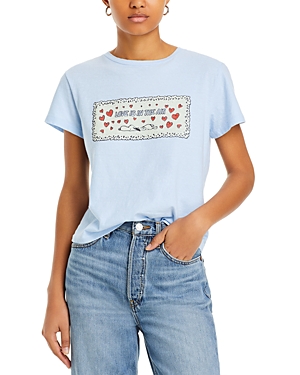 Shop Re/done Cotton Short Sleeve Classic Graphic Tee In Babyblue
