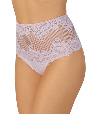 Le Mystere Lace Allure High Waist Thong In Orchid