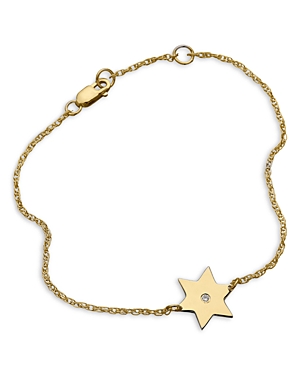 Jennifer Zeuner Stella Diamond Closed Star Bracelet in 14K Gold Plated Sterling Silver
