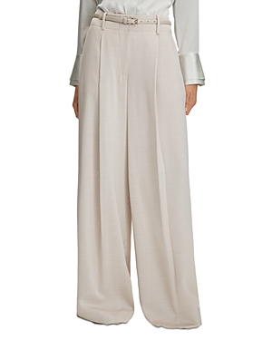 Shop Reiss Petites Isla Wide Leg Pants In Champagne