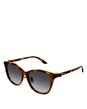Shop Cartier Essentials Round Sunglasses, 57mm In Havana/gray Gradient
