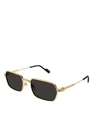Premiere De Cartier 24 Carat Gold Plated Rectangular Sunglasses, 56mm
