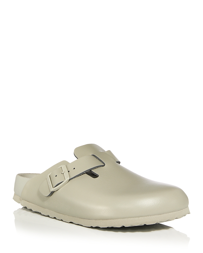 Birkenstock Boston Exquisite Leather Buckle Clogs In Green