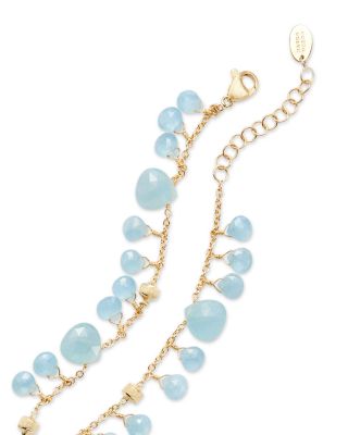 18K Yellow Gold Paradise Aquamarine Dangle Collar Necklace, 16.5" - Exclusive