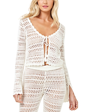 Shop L*space Golden Hour Crochet Cover Up Top In Cream