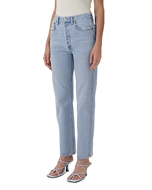 Shop Agolde 90's Pinch Waist High Rise Straight Jeans In Focus