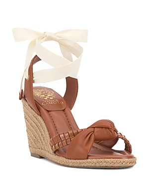 VINCE CAMUTO WOMEN'S FLORIANA ANKLE TIE ESPADRILLE WEDGE SANDALS
