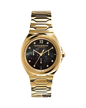 Shop Olivia Burton Lustre Watch, 36mm In Black/gold