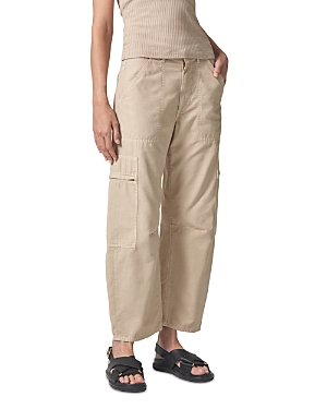 Shop Citizens Of Humanity Marcelle Cotton Low Slung Cargo Pants In Taos Sand
