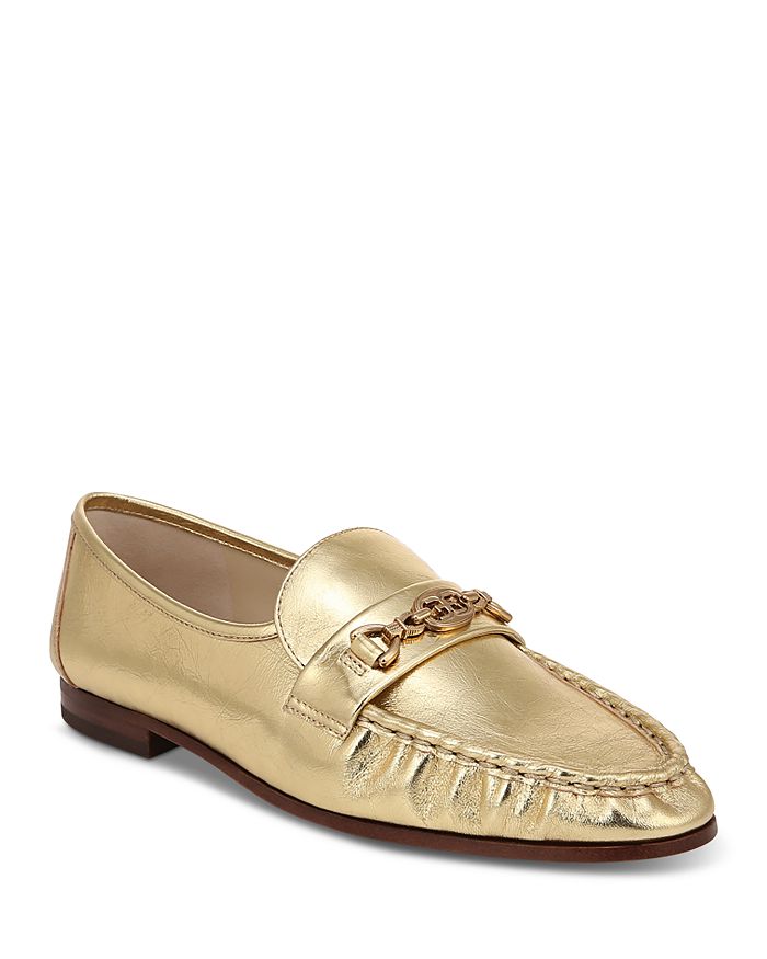 Sam Edelman Lucca – Mocassino Donna In Pelle, Tacco Basso, Colore Oro Ambra, Taglia 40.5 EU