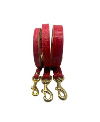 Small 6' Croc Leather Dog Leash