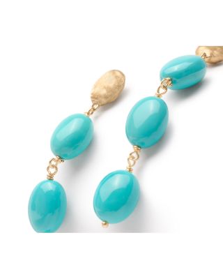 18K Yellow Gold Siviglia Turquoise Drop Earrings