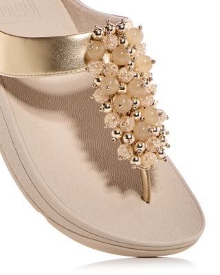 Women&#39;s Fino Embellished Wedge Thong Sandals