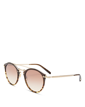 Oliver Peoples Round Sunglasses, 50mm In Tortoise/tan Gradient