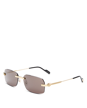 Cartier Frameless Square Sunglasses, 58mm In Gold/brown Solid