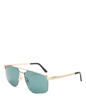 Cartier Aviator Sunglasses, 60mm In Gold/blue Solid
