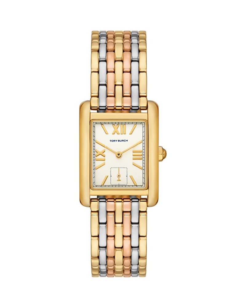 Tory Burch The Eleanor Watch - Tri-tone Stainless Steel In Ivory/two-tone