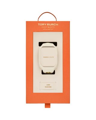 Tory Burch Apple Watch® T-Monogram White Silicone Strap  display picture 2