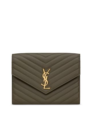 Saint Laurent Cassandre Matelasse Flap Pouch in Lambskin