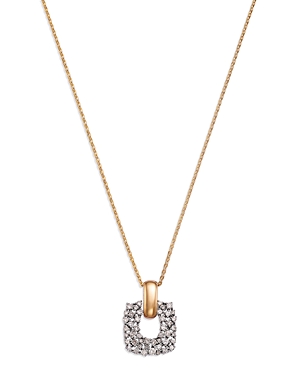 Bloomingdale's Diamond Cluster Open Pendant Necklace in 14K White & Yellow Gold, 0.75 ct. t.w.