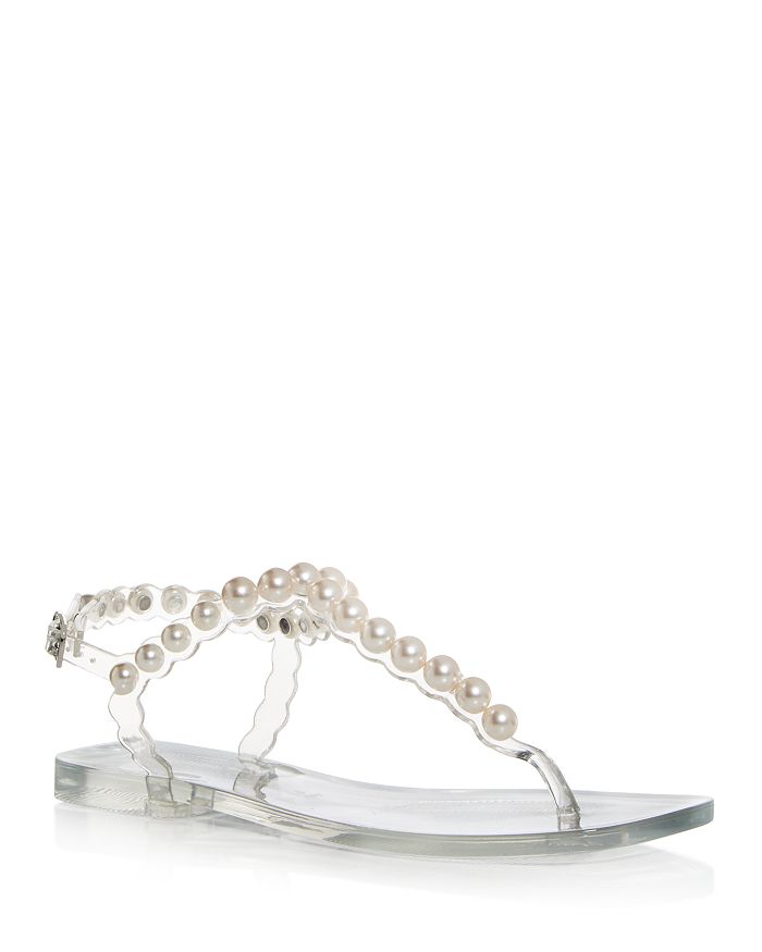 Jeffrey Campbell Women's Pearlesque Embellished Thong Sandals