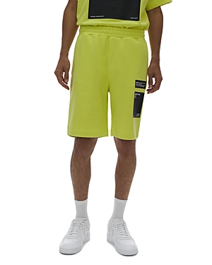 Helmut Lang Colour Box French Terry Regular Fit 9 Shorts In Acid Lime