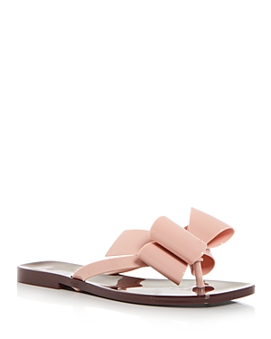 Shop Jeffrey Campbell Women's Sugary Thong Jelly Sandals In Natural Shiny/brown Shiny