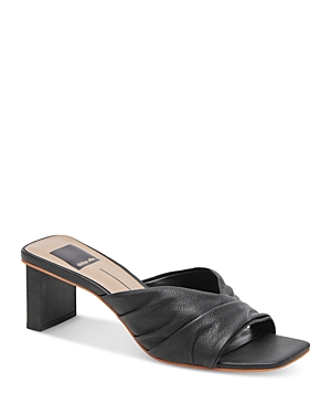 Shop Dolce Vita Women's Carlan Slip On High Heel Sandals In Black Leather