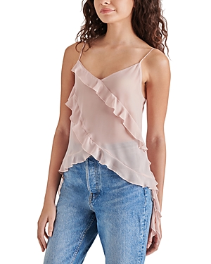 Shop Steve Madden Sal Ruffle Camisole Top In Rose Taupe